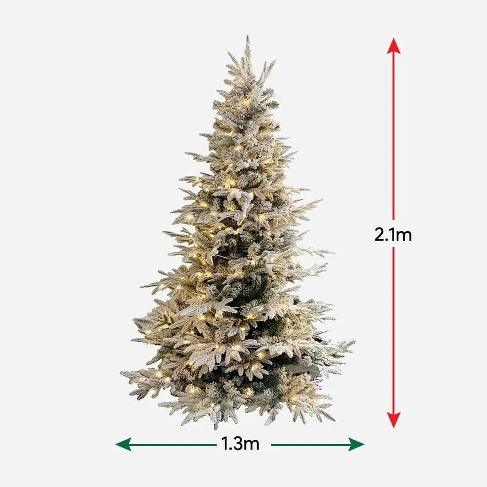 Pre-lit Flocked Fir Tree 7ft (2.1m)