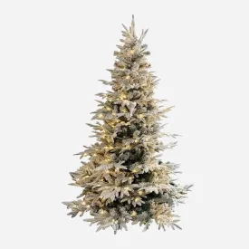 Pre-lit Flocked Fir Tree 7ft (2.1m)