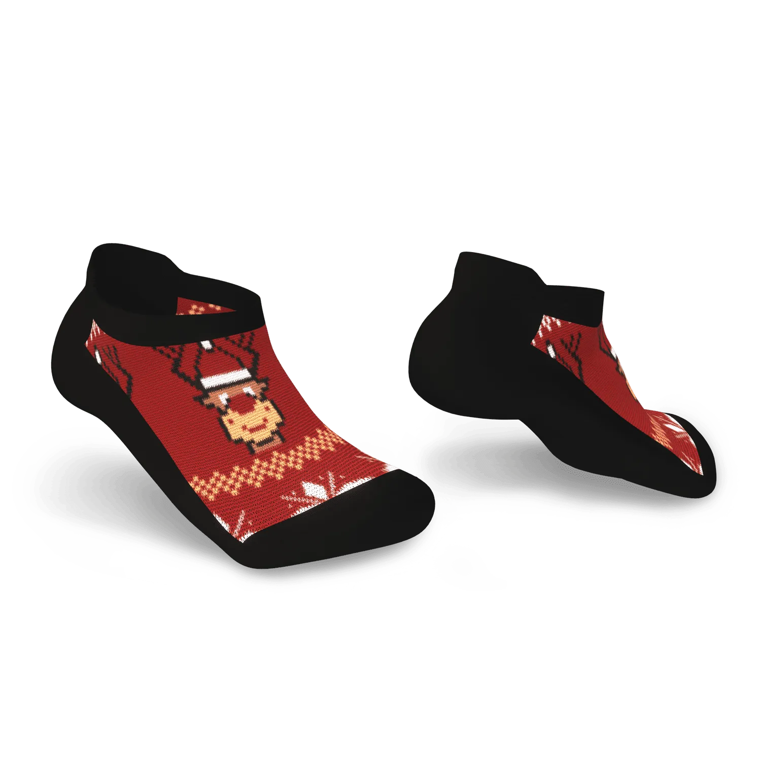 Red Rudolph Diabetic Ankle Socks