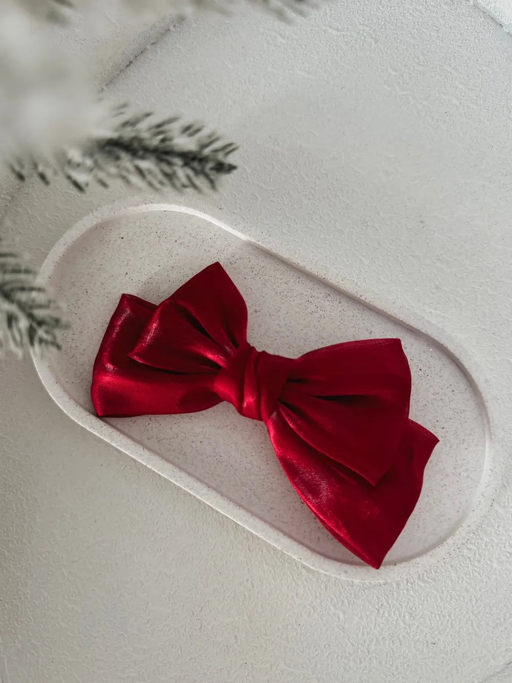 Red Satin Christmas Bow