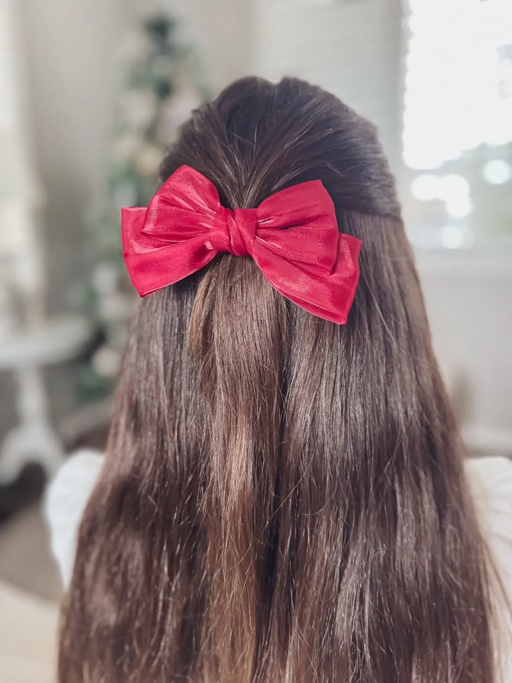 Red Satin Christmas Bow