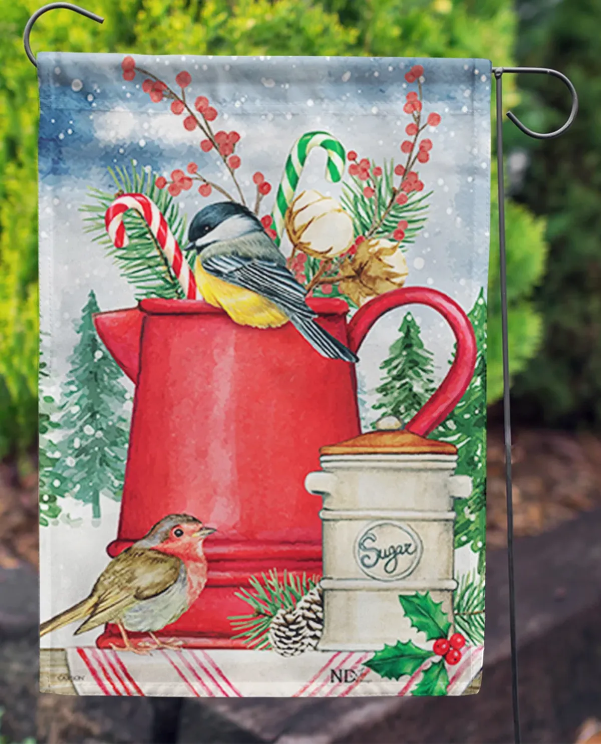 Red Watering Can Garden Flag