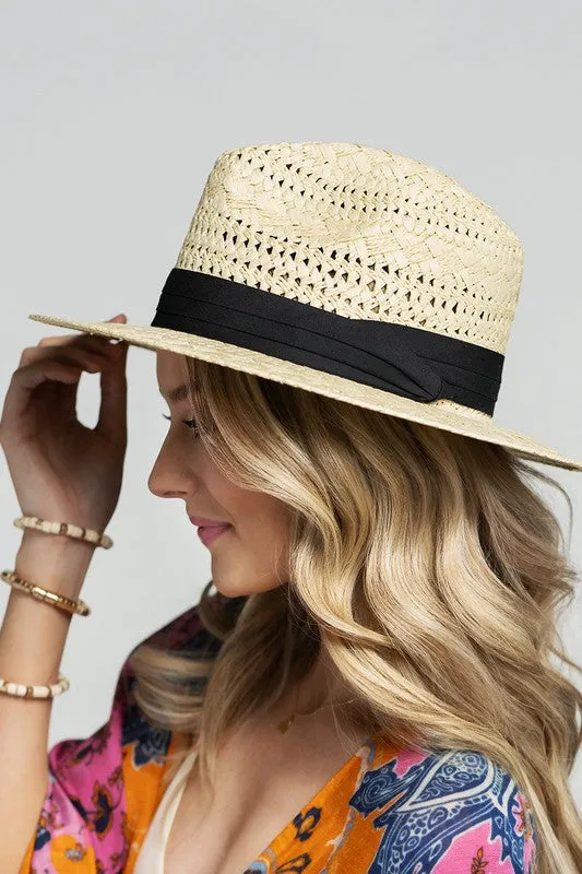 Ribbon Band Straw Panama Hat