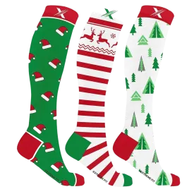 Santa is Coming Compression Socks (3-pairs)