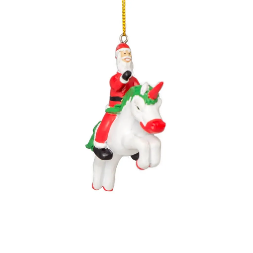 Santa Unicorn Christmas Tree Ornament Decoration