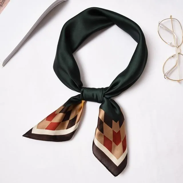 Small Fashion Print Silk Scarf