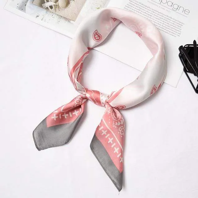 Small Fashion Print Silk Scarf