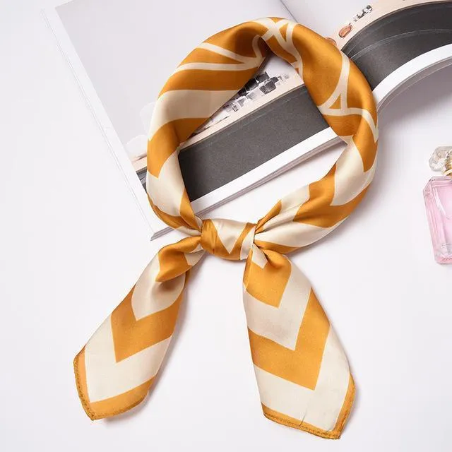 Small Fashion Print Silk Scarf