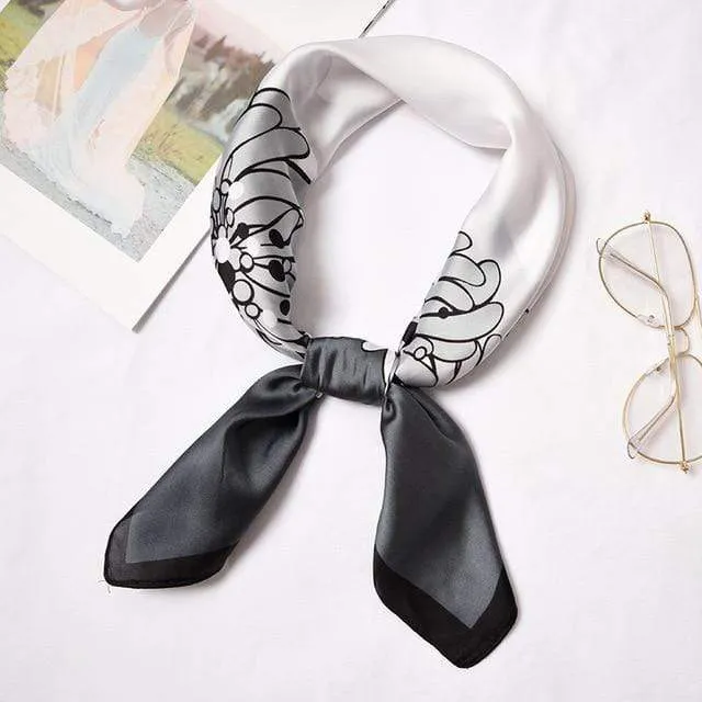 Small Fashion Print Silk Scarf