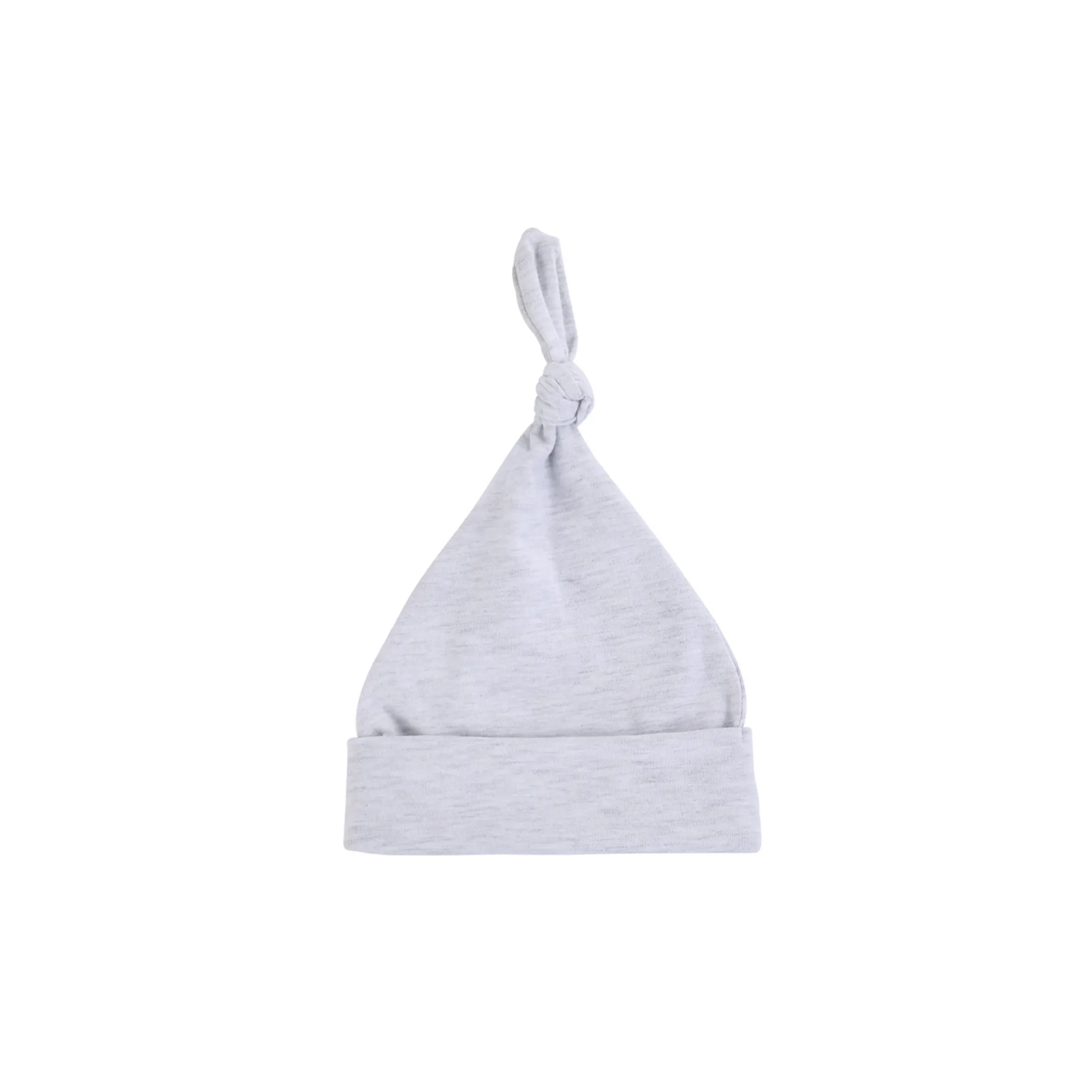 Soft Top Knot Baby Beanie Hat in Silver