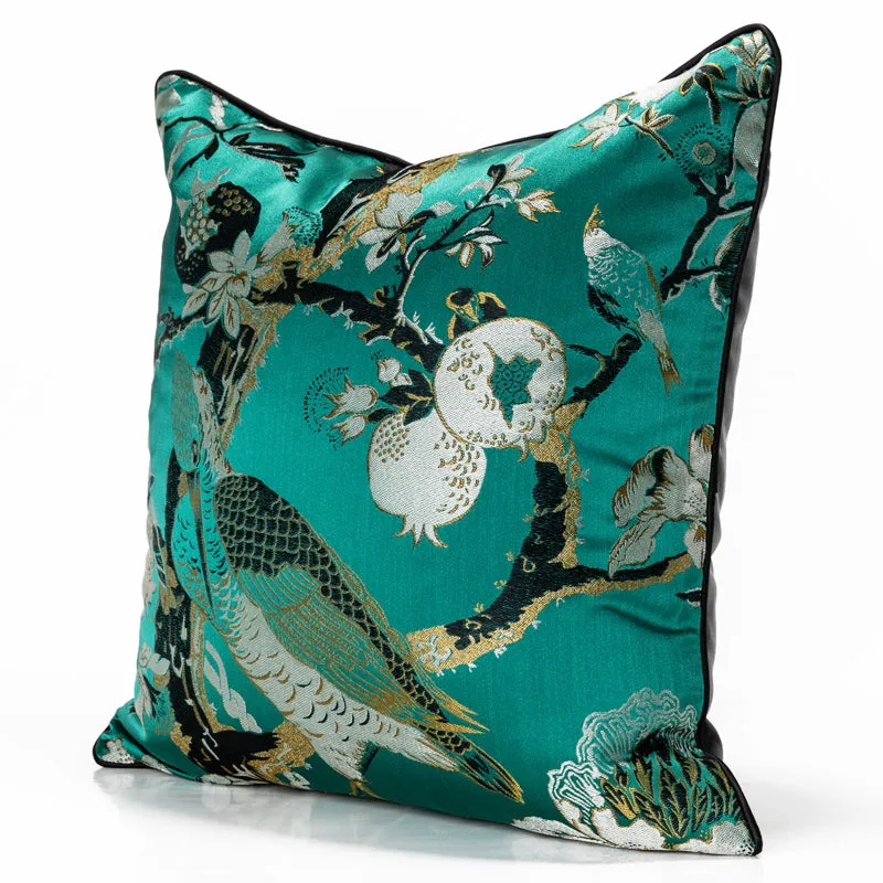 Teal Oriental Throw Cushion