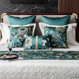 Teal Oriental Throw Cushion