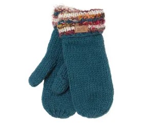 Teal Womens mittens, Blue Texting mittens, Wool mittens, Fleece lined inside,