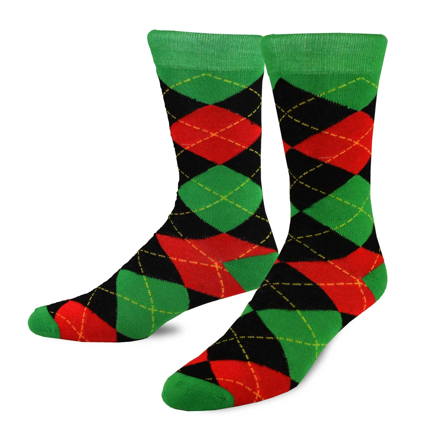 TeeHee Socks Men's Christmas Polyester Crew Assorted 2-Pack (50819)