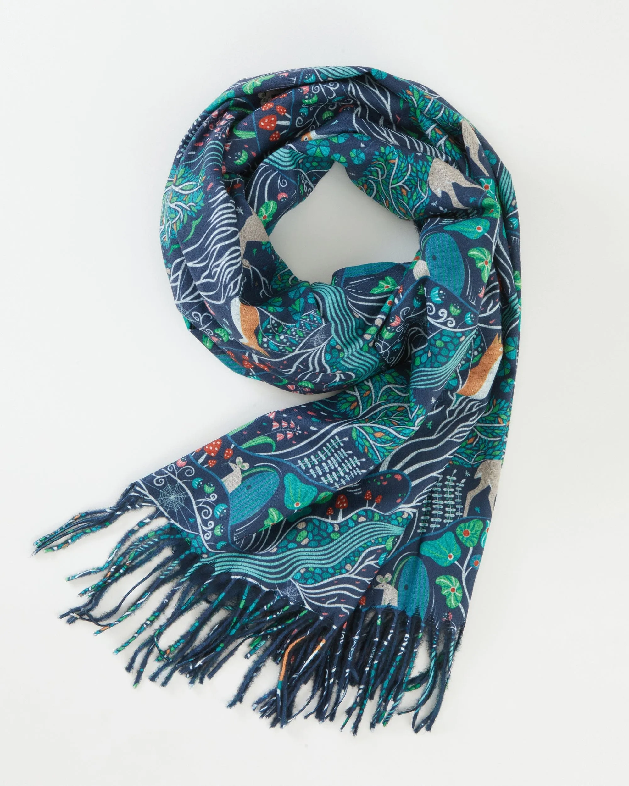 The Enchanted Tree Scarf - Navy