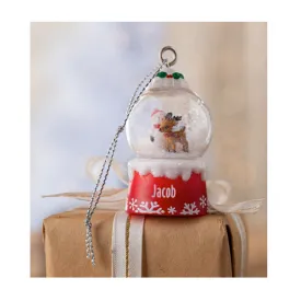 'Tis the Season Mini Snowglobe Personalized Name Ornament Beginning with Letters A to C