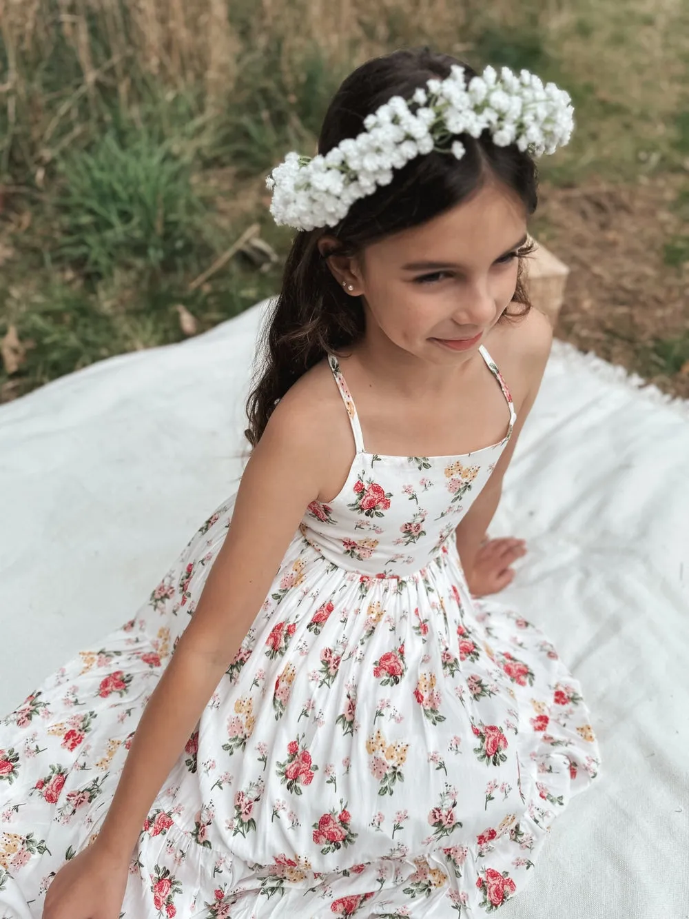 White Babys Breath Flower Crown