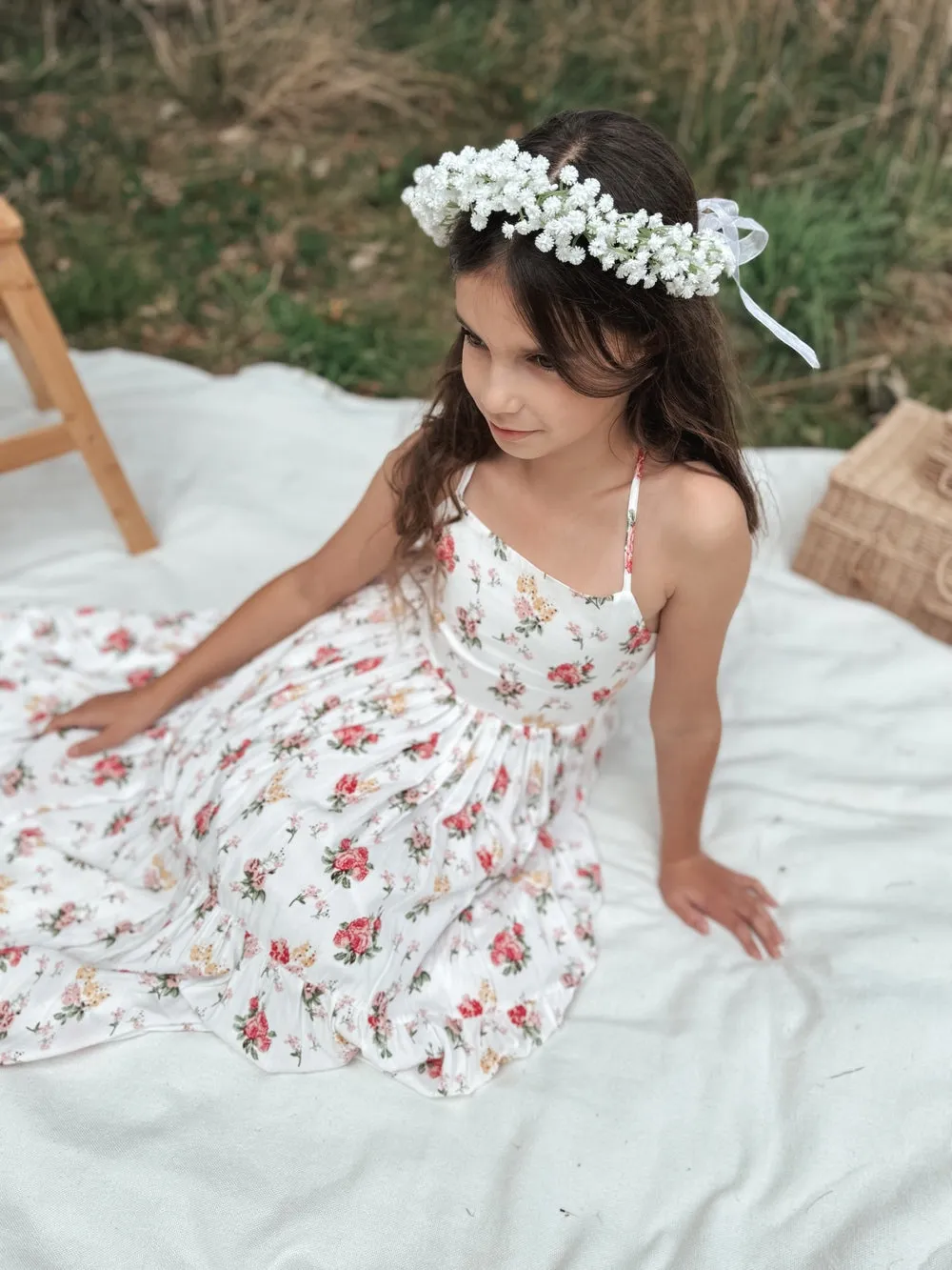 White Babys Breath Flower Crown