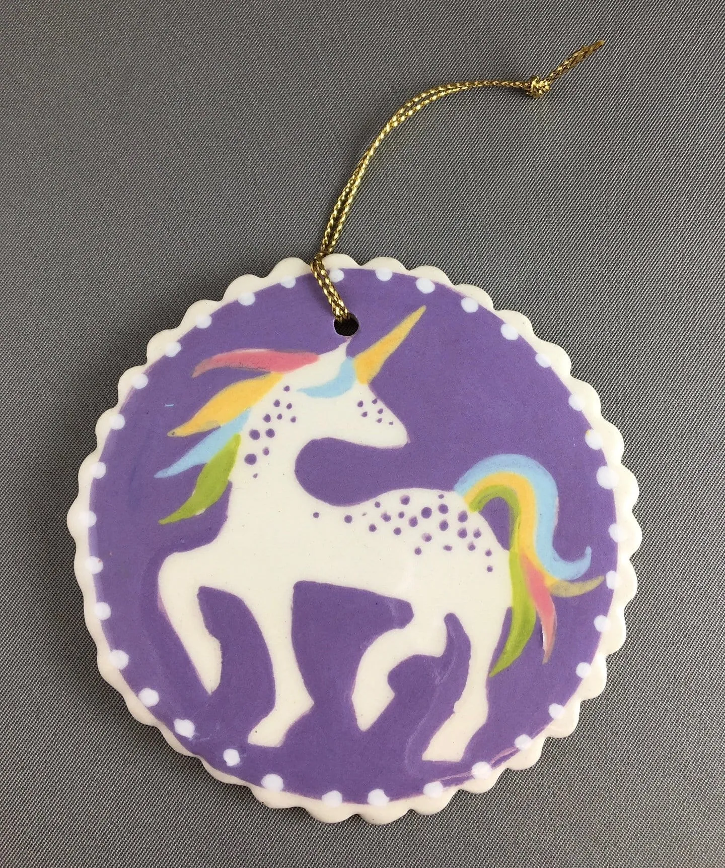 White Unicorn Ornament