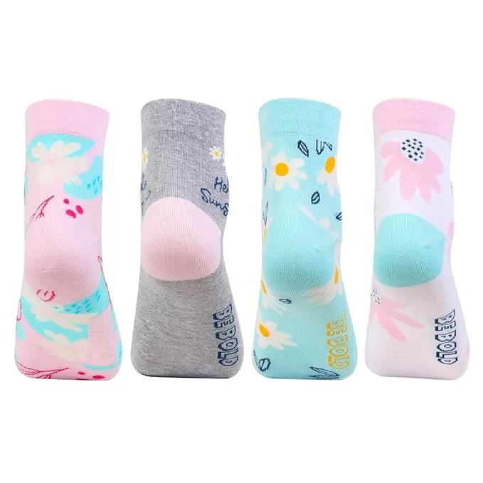 Women's Floral Designs Cotton Fashion Socks - Pack Of 4