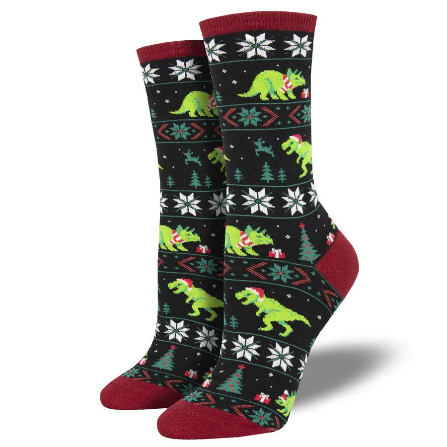 Women's Santasaurus Rex Socks